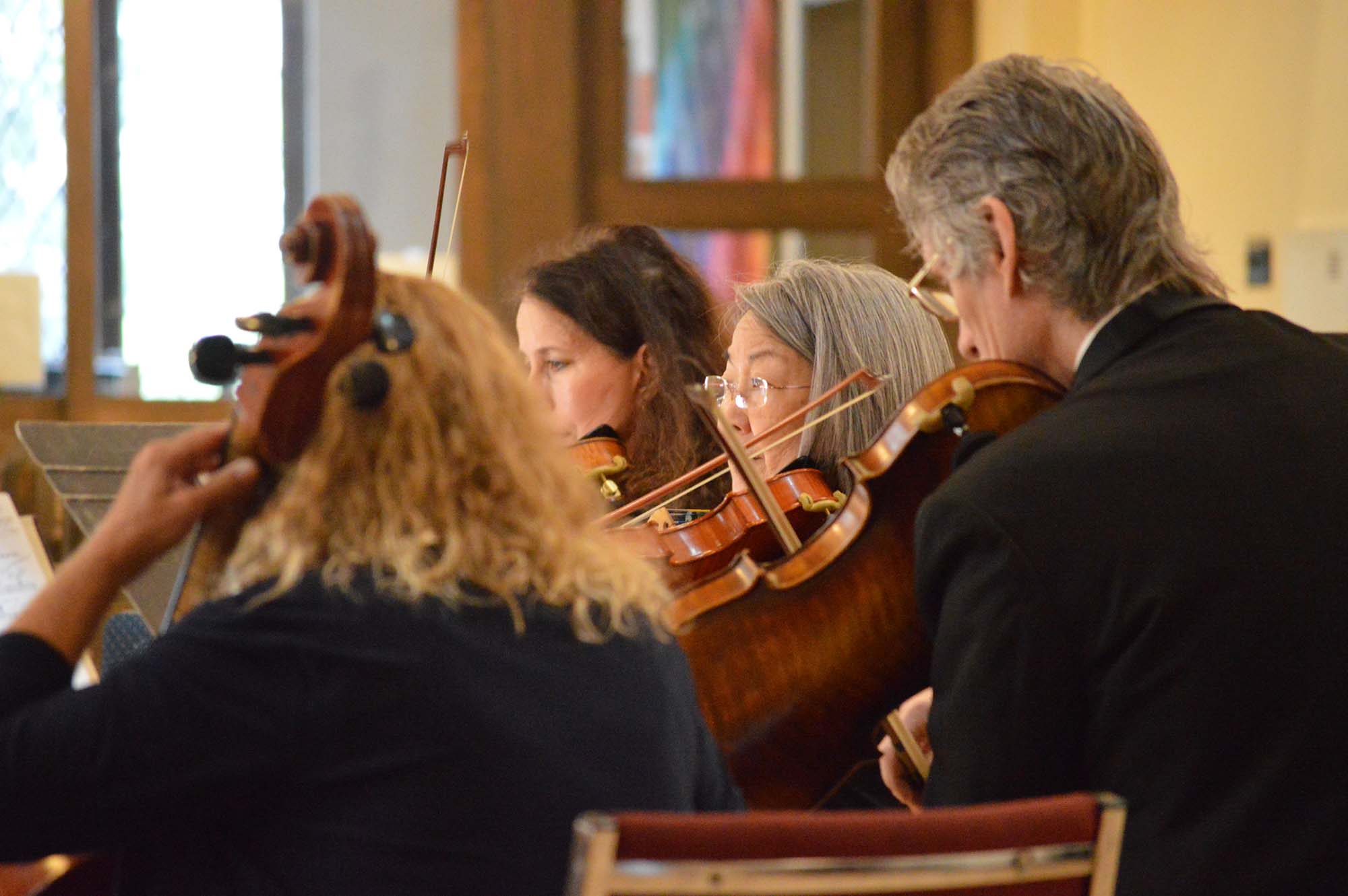 Photograph from a Davis Chamber Players rehearsal