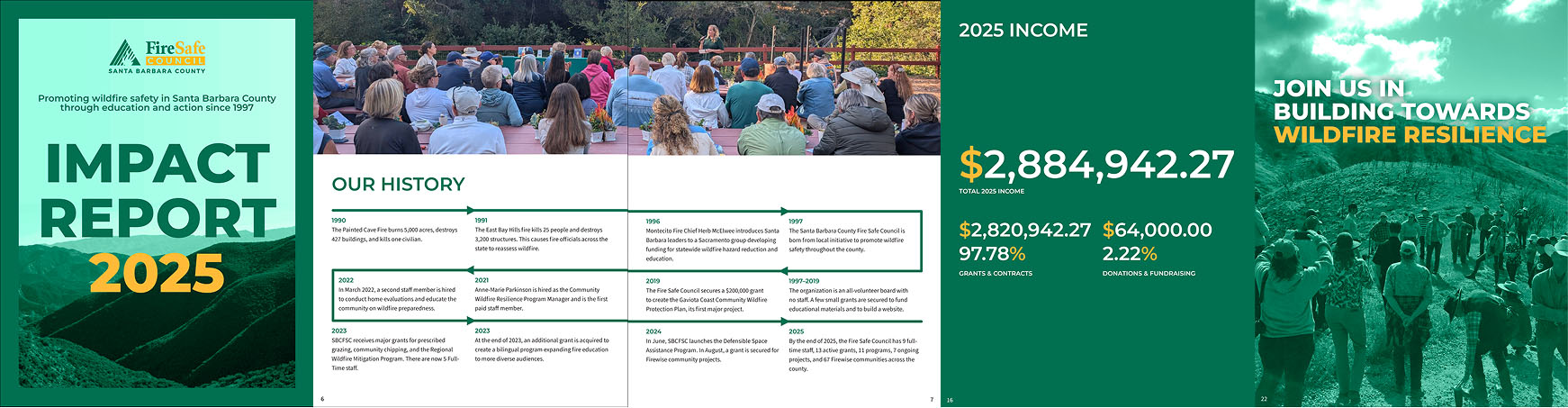 Santa Barbara County FireSafe Council 2025 Impact Report spread